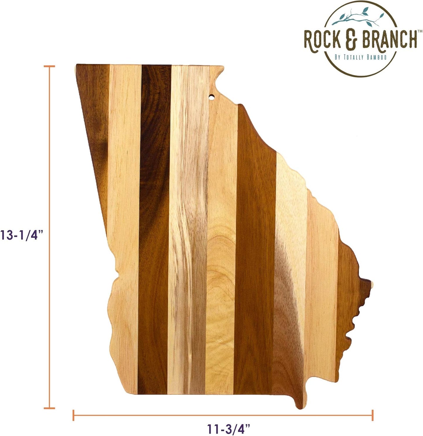 Rock & Branch Series Shiplap Georgia State Shaped Wood Serving and Cutting Board | Great for Wall Art