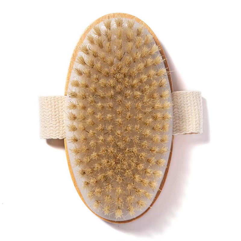 Natural Bristle Brush Soft Wet Dry Skin Body SPA Brush Bath Massager Home