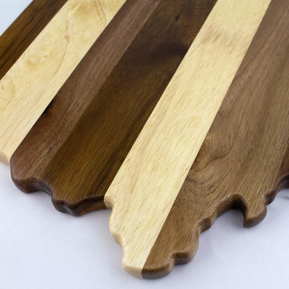 Rock & Branch Series Shiplap Ohio State Shaped Wood Serving and Cutting Board | Great for Wall Art 13" X 11-1/2" X 5/8"