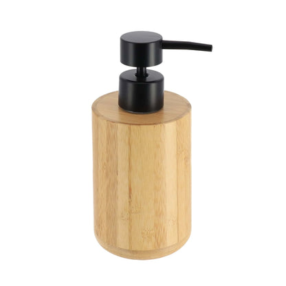 Natural Bamboo Liquid Soap Dispenser with Matte Black Pump - Refillable Wooden Hand Wash Dispenser, 10 Fl Oz - Perfect Bathroom & Kitchen Accessory for Daily Use