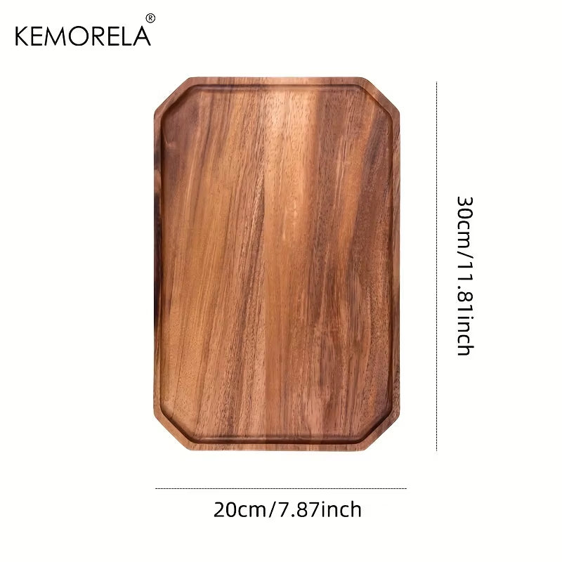 1PCS Solid Wooden Octagon Square Serving Desserts Trays Suitable for Placing Fruits Bread Restaurant Serving Accessorie