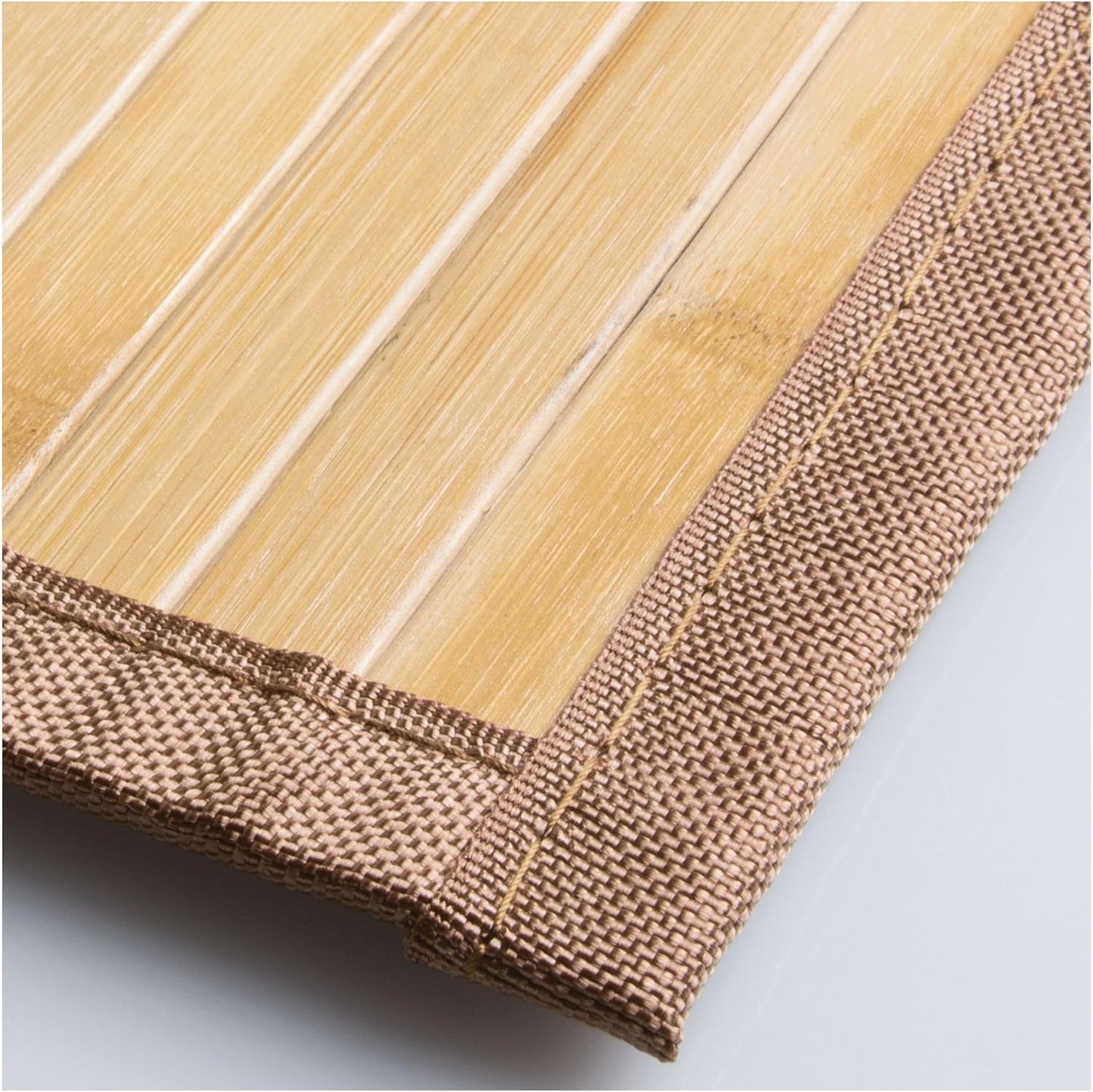 Idesign Bamboo Non-Skid Water-Resistant Floor Mat, the Formbu Collection – 24" X 72”, Natural Tan