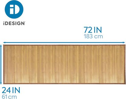 Idesign Bamboo Non-Skid Water-Resistant Floor Mat, the Formbu Collection – 24" X 72”, Natural Tan