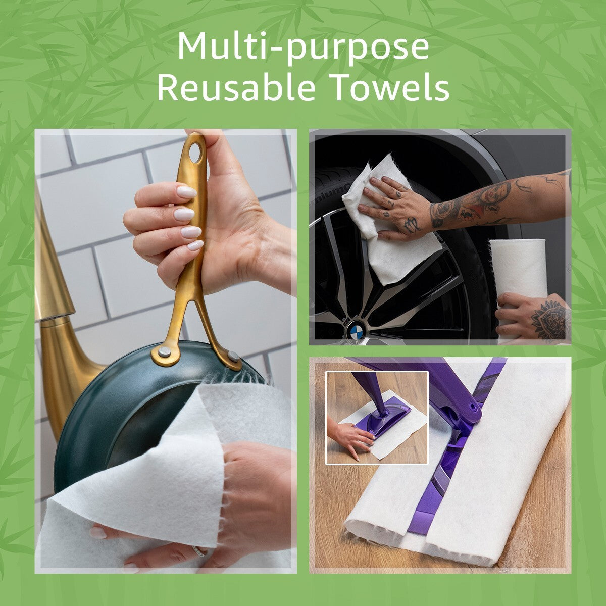 Ibambo Reusable Bamboo Paper Towels - 1 Roll, Ecofriendly, Washable, Sustainable