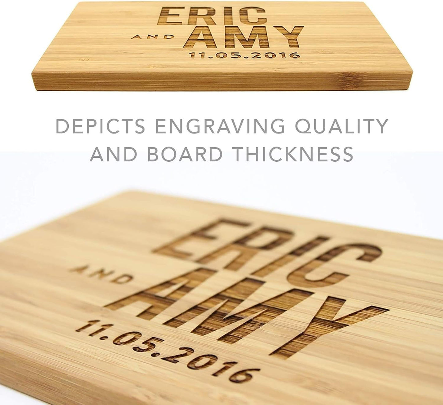 Wisconsin State Bamboo Wood Cutting Board, 17.75 X 11-Inch, Calligraphy, 1-Pack, Large Engraved Serving Chopping Board Christmas Birthday Moving Away College Graduation Chef Kitchen Ideas