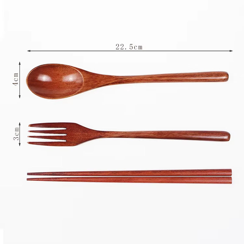 Spoon Fork Chopsticks Portable Cutlery Wooden Cutlery Set Travel Eco-Friendly Cutlery Set Gifts Utensils for Kitchen Sets Dining