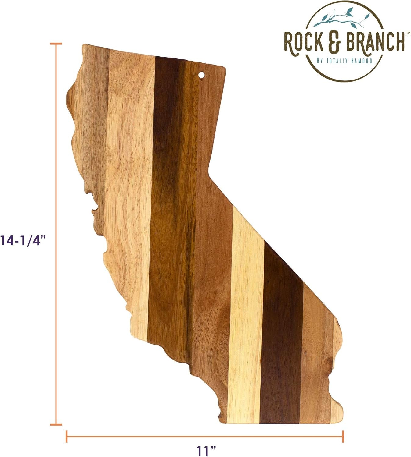 Rock & Branch Series Shiplap California State Shaped Wood Serving and Cutting Board | Great for Wall Art | 14.25" X 11"