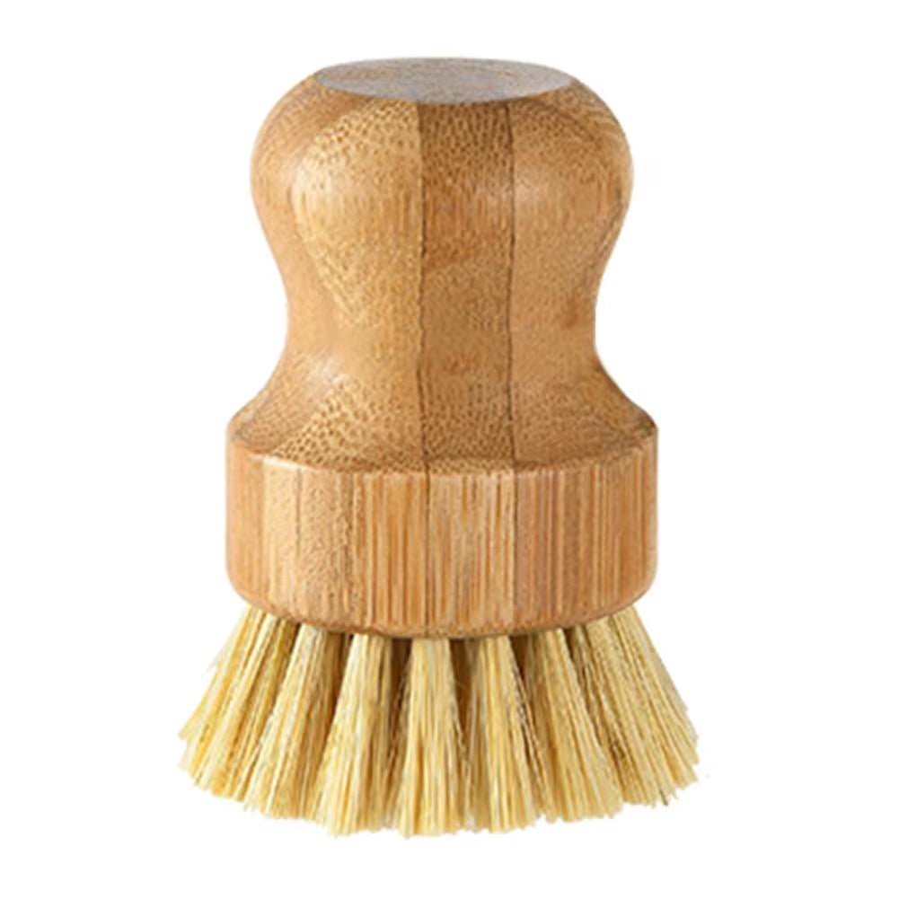 Bamboo Dish Scrub Brushes Kitchen Wooden Cleaning Scrubbers for Washing Cast Iron Pan/Pot Natural Sisal Bristles