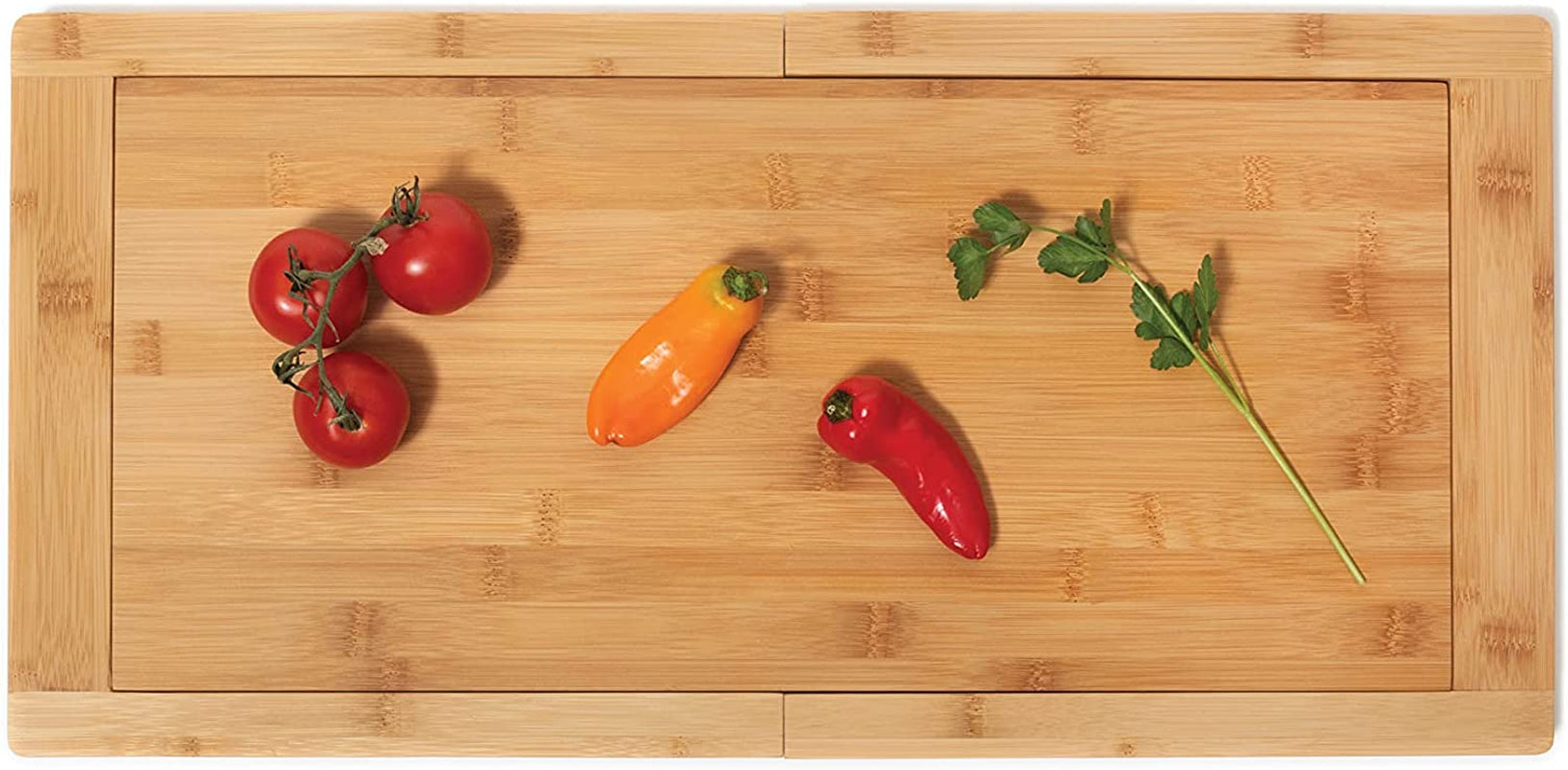 Bamboo Over-The-Sink Expandable Cutting Board, 34" X 11 1/2"