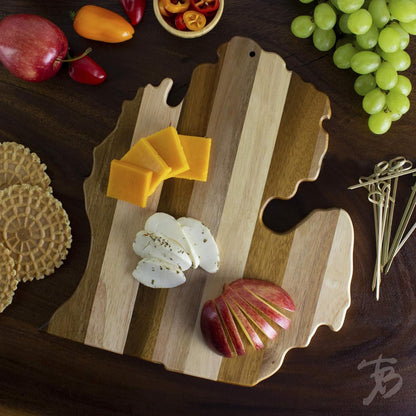 Rock & Branch Series Shiplap Michigan State Shaped Wood Serving and Cutting Board | Great for Wall Art