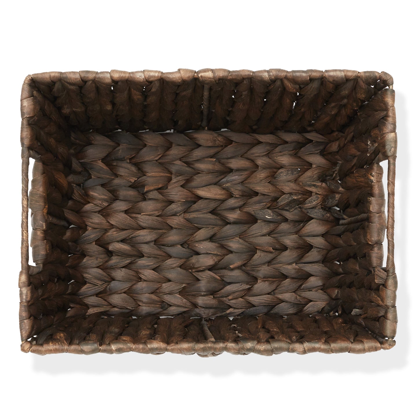 Set of 4 Storage Baskets with Handles, Wicker Seagrass Hyacinth Bins for Shelves
