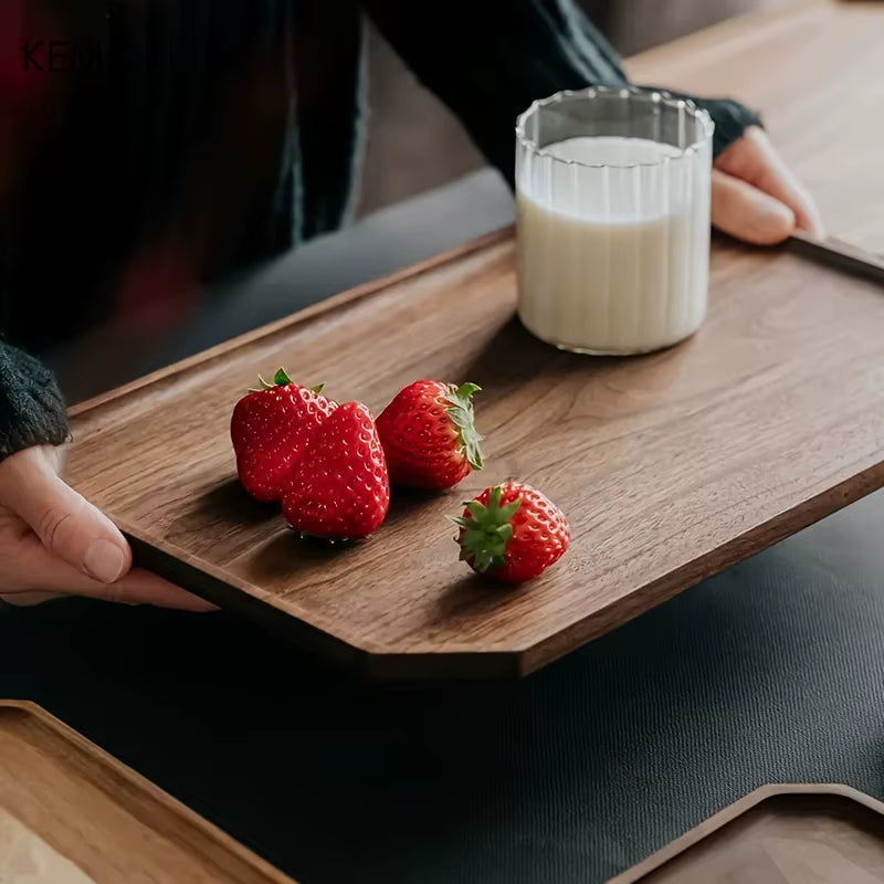 1PCS Solid Wooden Octagon Square Serving Desserts Trays Suitable for Placing Fruits Bread Restaurant Serving Accessorie