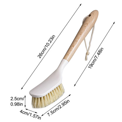 Bamboo Dish Scrub Brushes Kitchen Wooden Cleaning Scrubbers for Washing Cast Iron Pan/Pot Natural Sisal Bristles