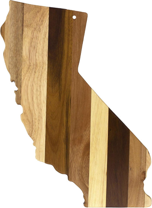 Rock & Branch Series Shiplap California State Shaped Wood Serving and Cutting Board | Great for Wall Art | 14.25" X 11"