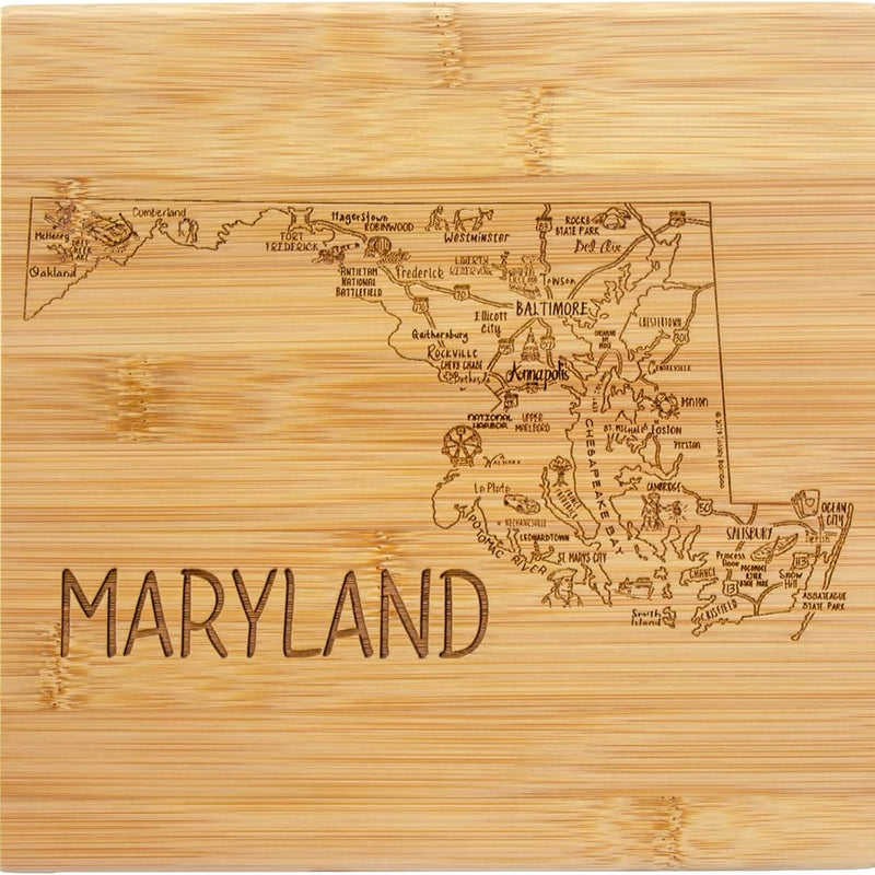 a Slice of Life Maryland State Serving and Cutting Board, 11" X 8.75"