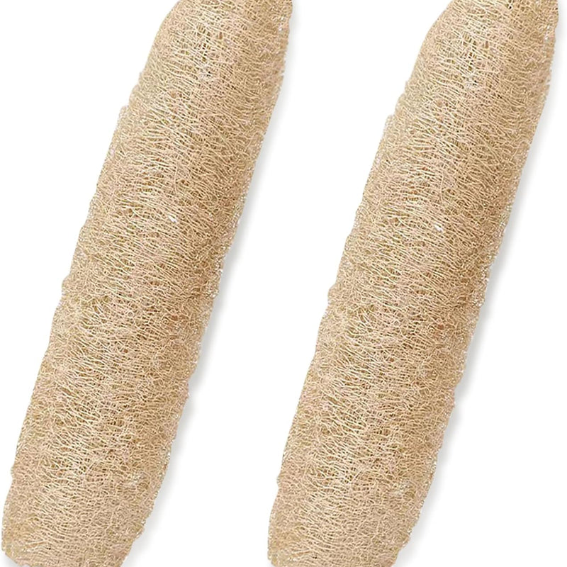 Pure Natural Loofah Sponge, Organic Reusable Exfoliating Body and Back Scrub for SPA Beauty Bath and Radiant Skin, Natural Dish Sponge (2 Pack)