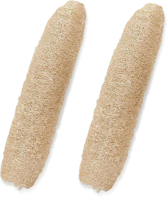 Pure Natural Loofah Sponge, Organic Reusable Exfoliating Body and Back Scrub for SPA Beauty Bath and Radiant Skin, Natural Dish Sponge (2 Pack)
