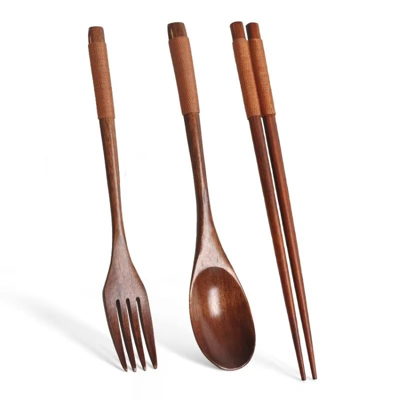 Spoon Fork Chopsticks Portable Cutlery Wooden Cutlery Set Travel Eco-Friendly Cutlery Set Gifts Utensils for Kitchen Sets Dining