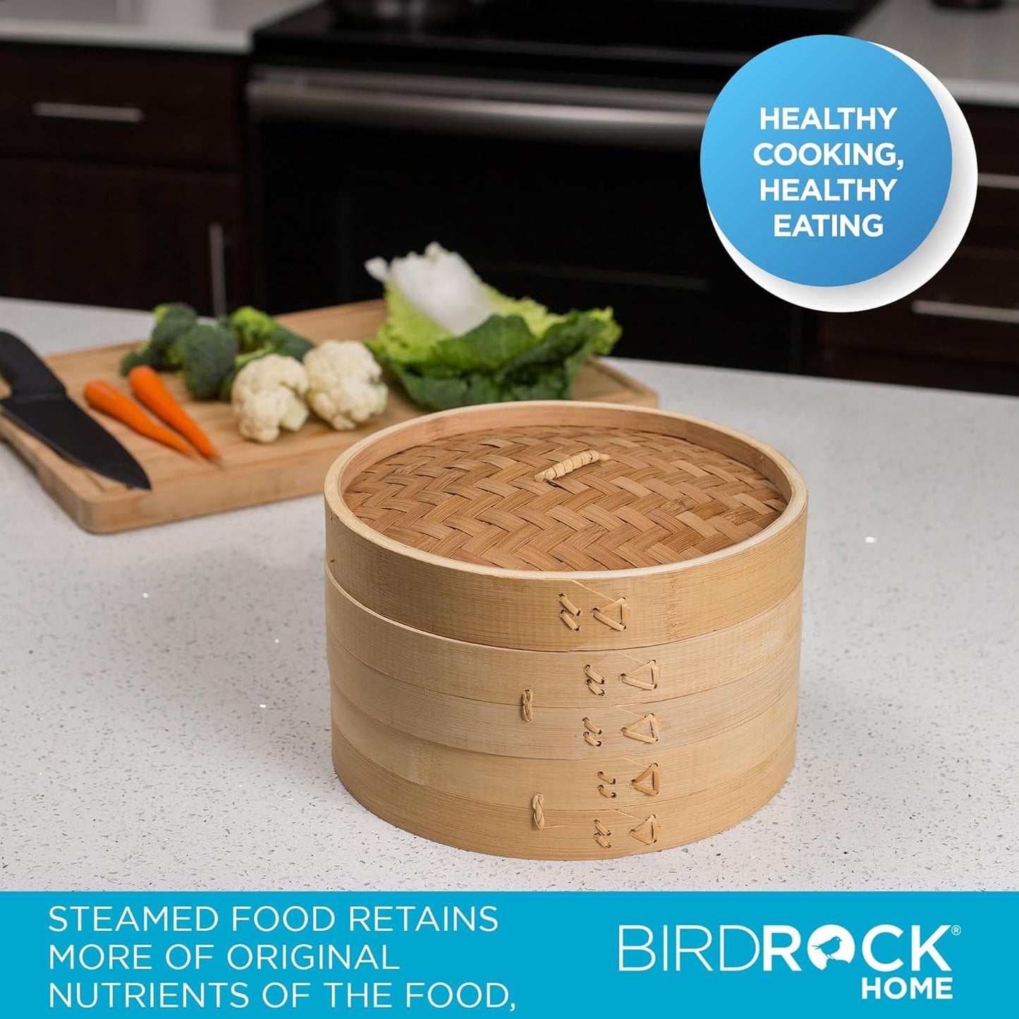 Bamboo Steamer (Classic Bamboo, 10" Diameter)