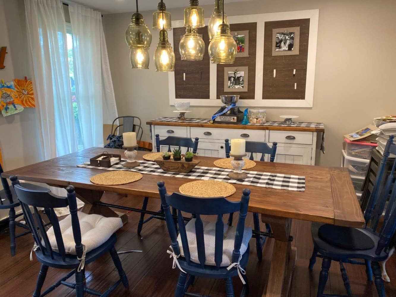 Round Woven Placemats, 13'' Plate Chargers Heat Resistant Non-Slip Water Hyacinth Weave Place Mats Farmhouse Straw Braided Rattan Tablemats Wicker Placemats for Dining Table Decor Set of 6