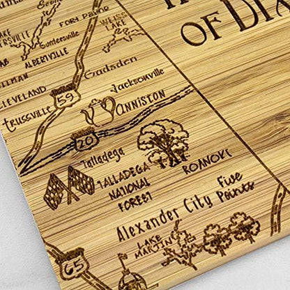 Alabama State Puzzle 4 Piece Bamboo Coaster Set with Case