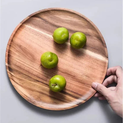 3In1 Bamboo Serving Platter, round Wood Tray, Wooden Serving Tray, Fruit, Bread, Salad Plate, Charcuterie Serving Board