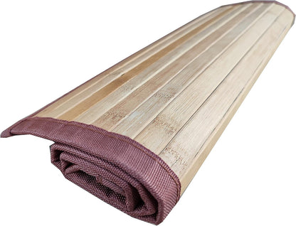 Bamboo Bathroom Accessories Area Rug & Mat Light Brown, 17" X 24" Runner