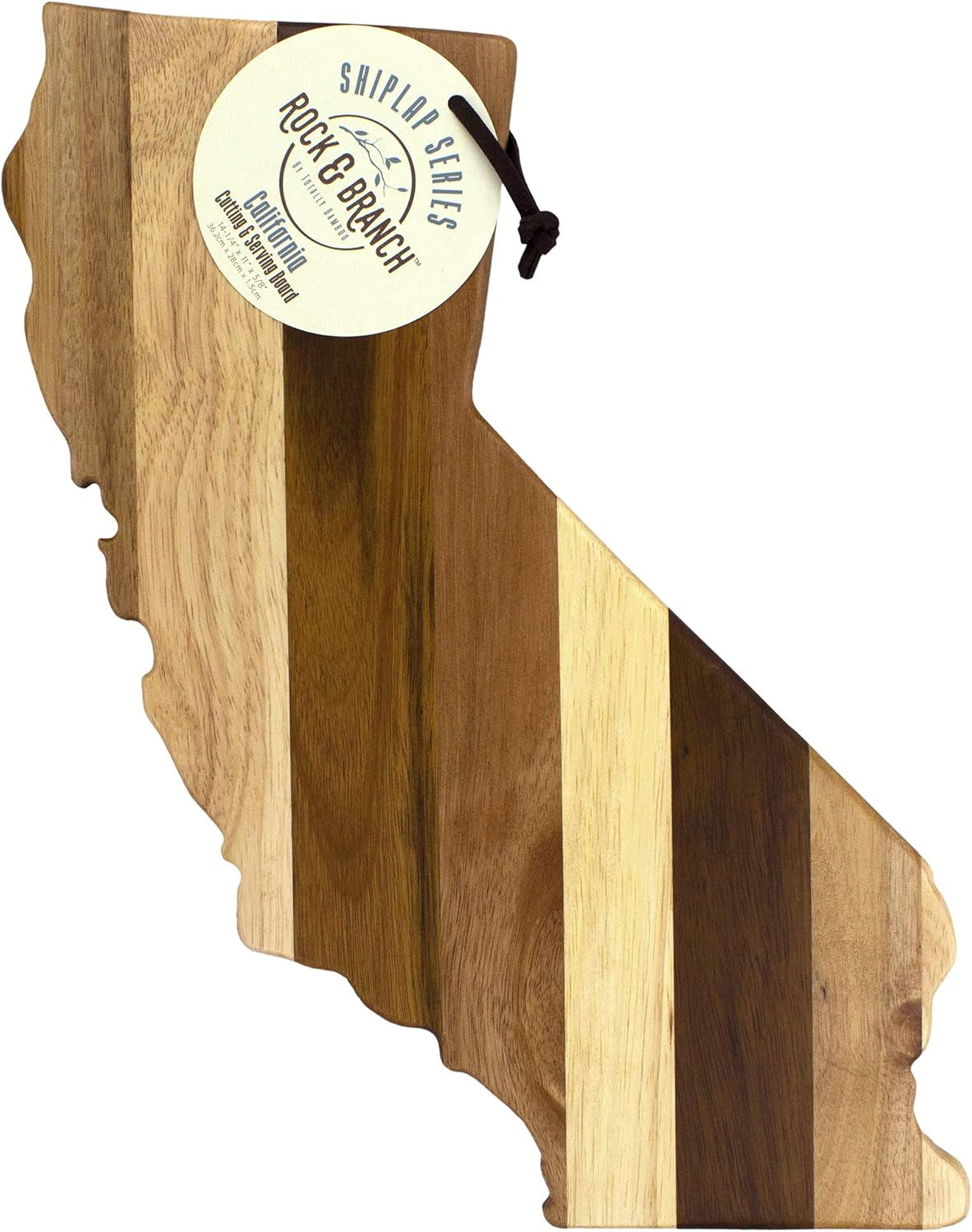 Rock & Branch Series Shiplap California State Shaped Wood Serving and Cutting Board | Great for Wall Art | 14.25" X 11"