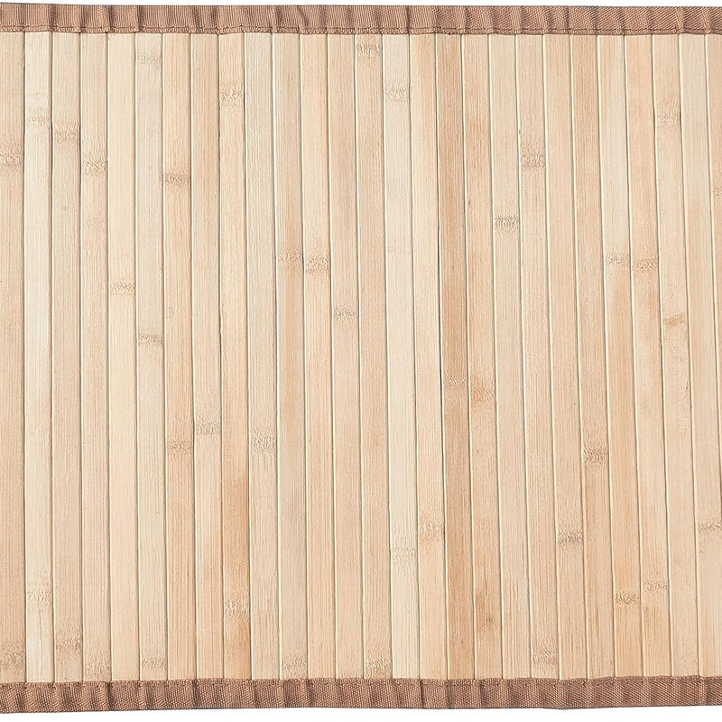 Bamboo Bathroom Accessories Area Rug & Mat Light Brown, 17" X 24" Runner