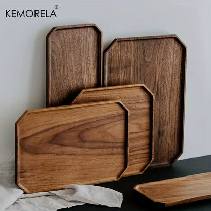 1PCS Solid Wooden Octagon Square Serving Desserts Trays Suitable for Placing Fruits Bread Restaurant Serving Accessorie