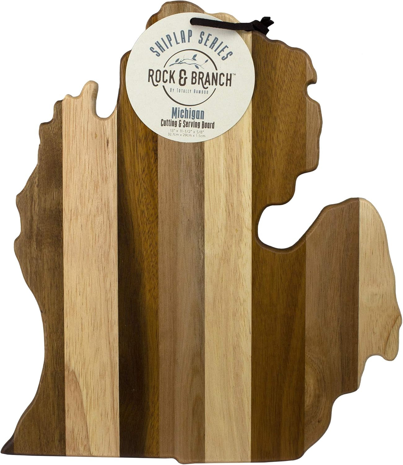 Rock & Branch Series Shiplap Michigan State Shaped Wood Serving and Cutting Board | Great for Wall Art