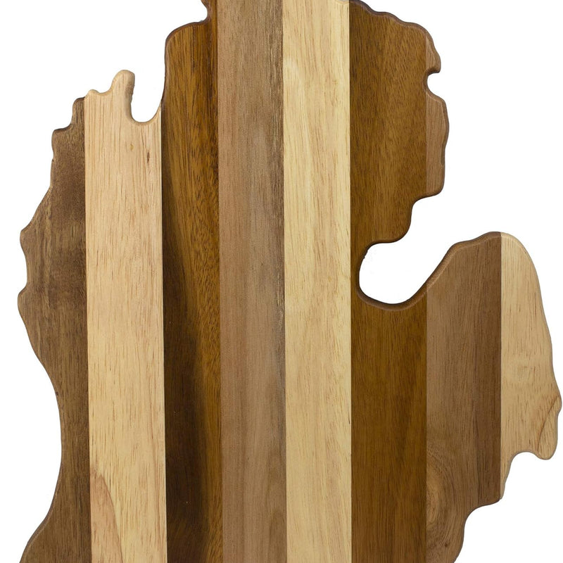Rock & Branch Series Shiplap Michigan State Shaped Wood Serving and Cutting Board | Great for Wall Art