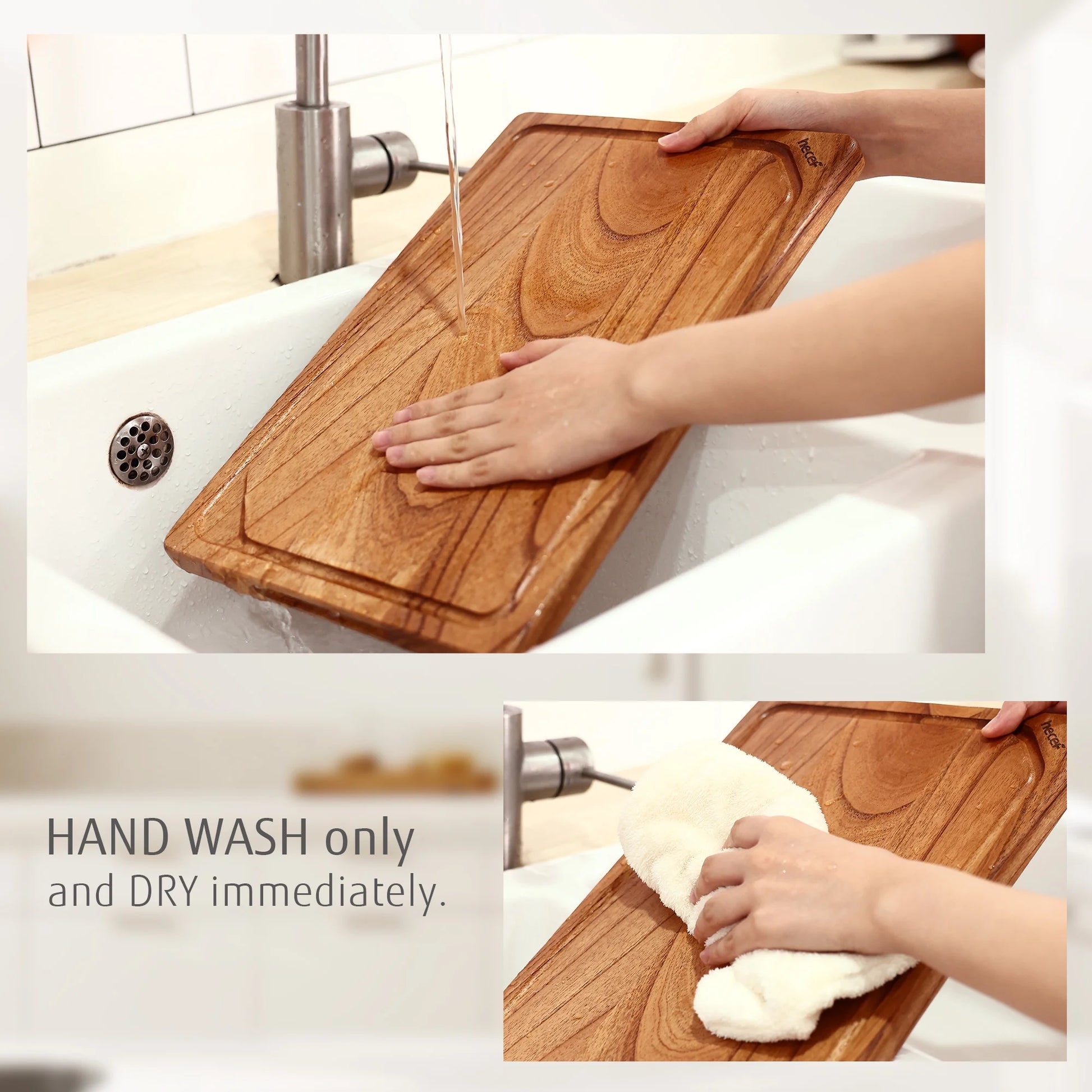 3PCS Wood Cutting Board Set with Holder, 15 Inch Serving Board for Kitchen Meal Prep & Serving