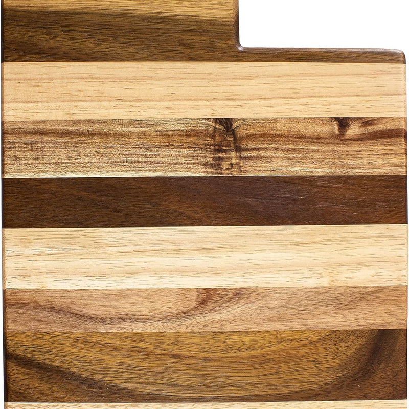 Rock & Branch Shiplap Series Utah State Shaped Wood Cutting Board and Charcuterie Serving Platter, Includes Hang Tie for Wall Display 14-3/8" X 8" X 5/8"