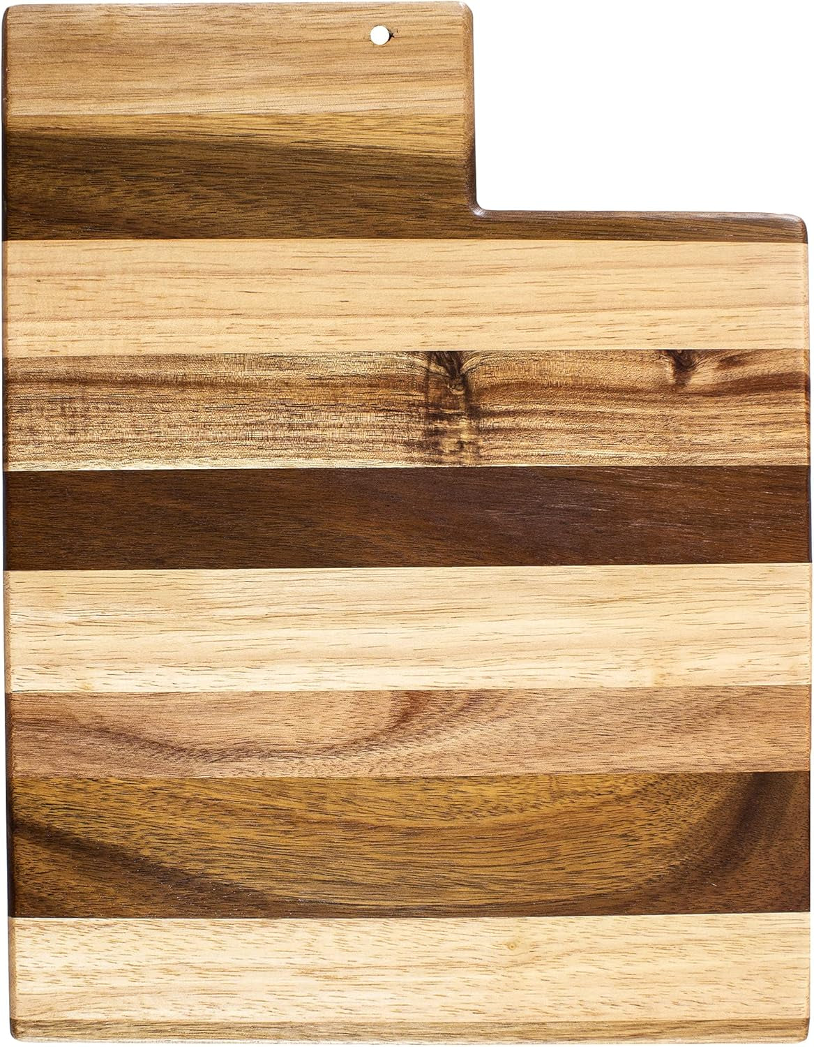 Rock & Branch Shiplap Series Utah State Shaped Wood Cutting Board and Charcuterie Serving Platter, Includes Hang Tie for Wall Display 14-3/8" X 8" X 5/8"