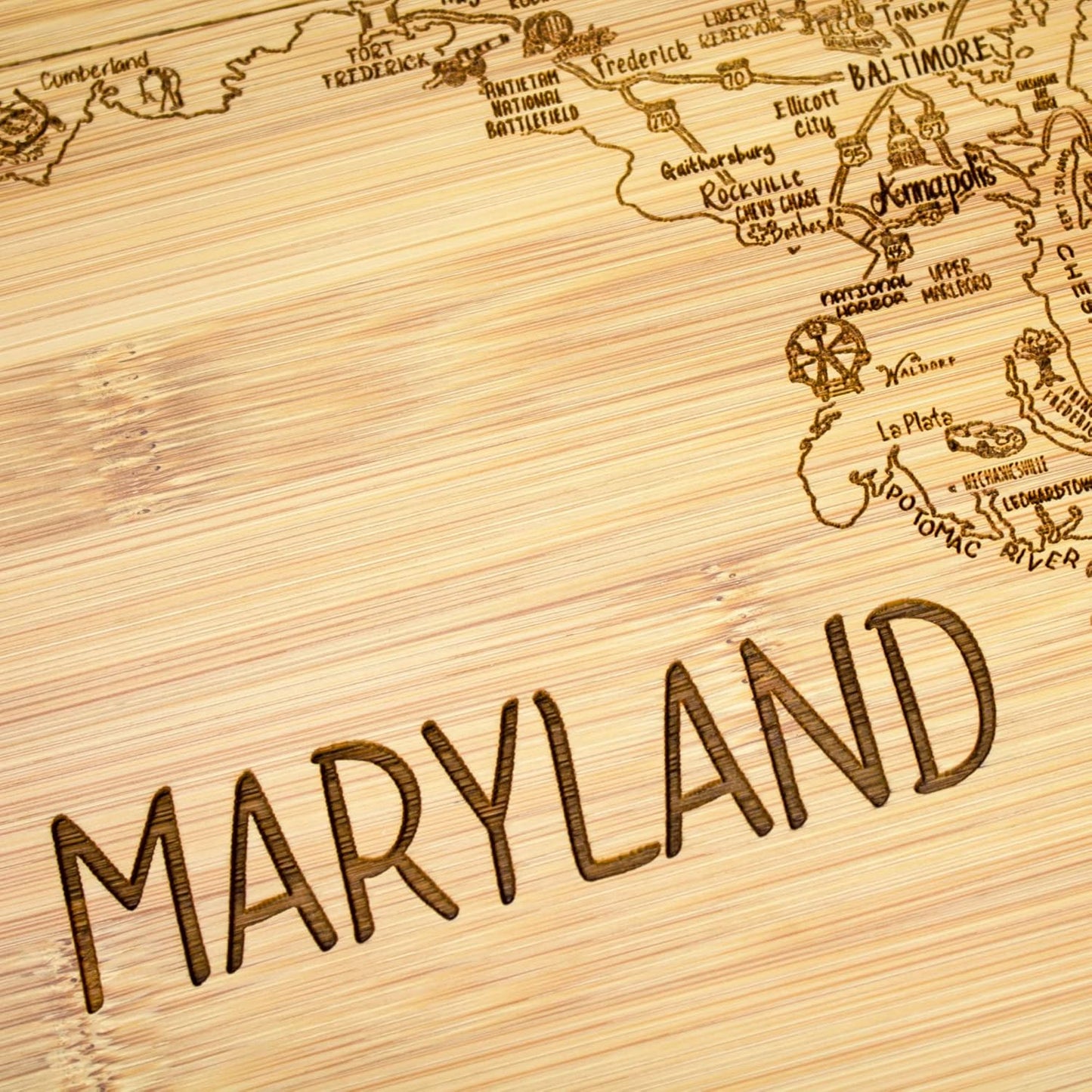 a Slice of Life Maryland State Serving and Cutting Board, 11" X 8.75"