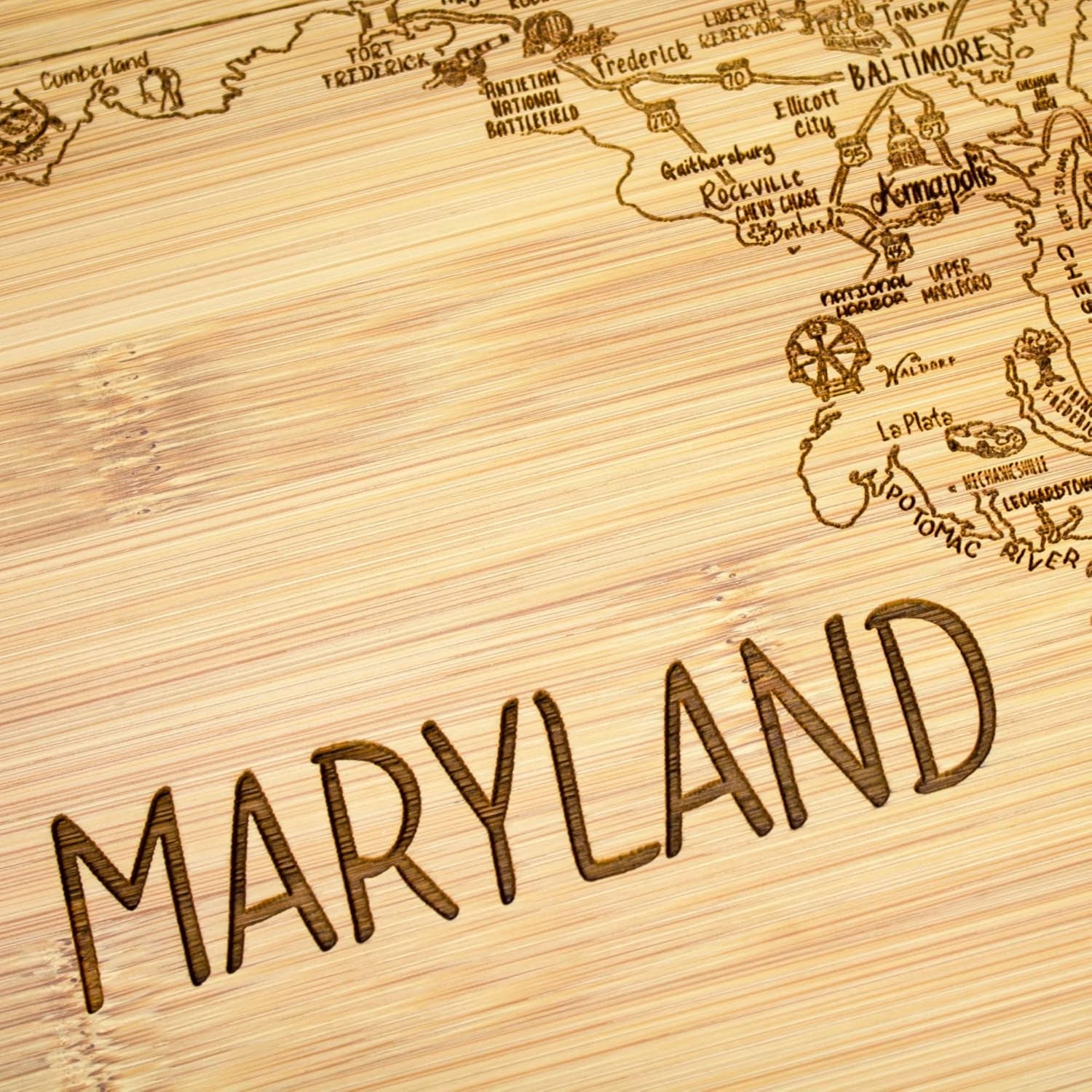 a Slice of Life Maryland State Serving and Cutting Board, 11" X 8.75"
