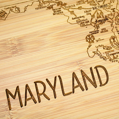 a Slice of Life Maryland State Serving and Cutting Board, 11" X 8.75"