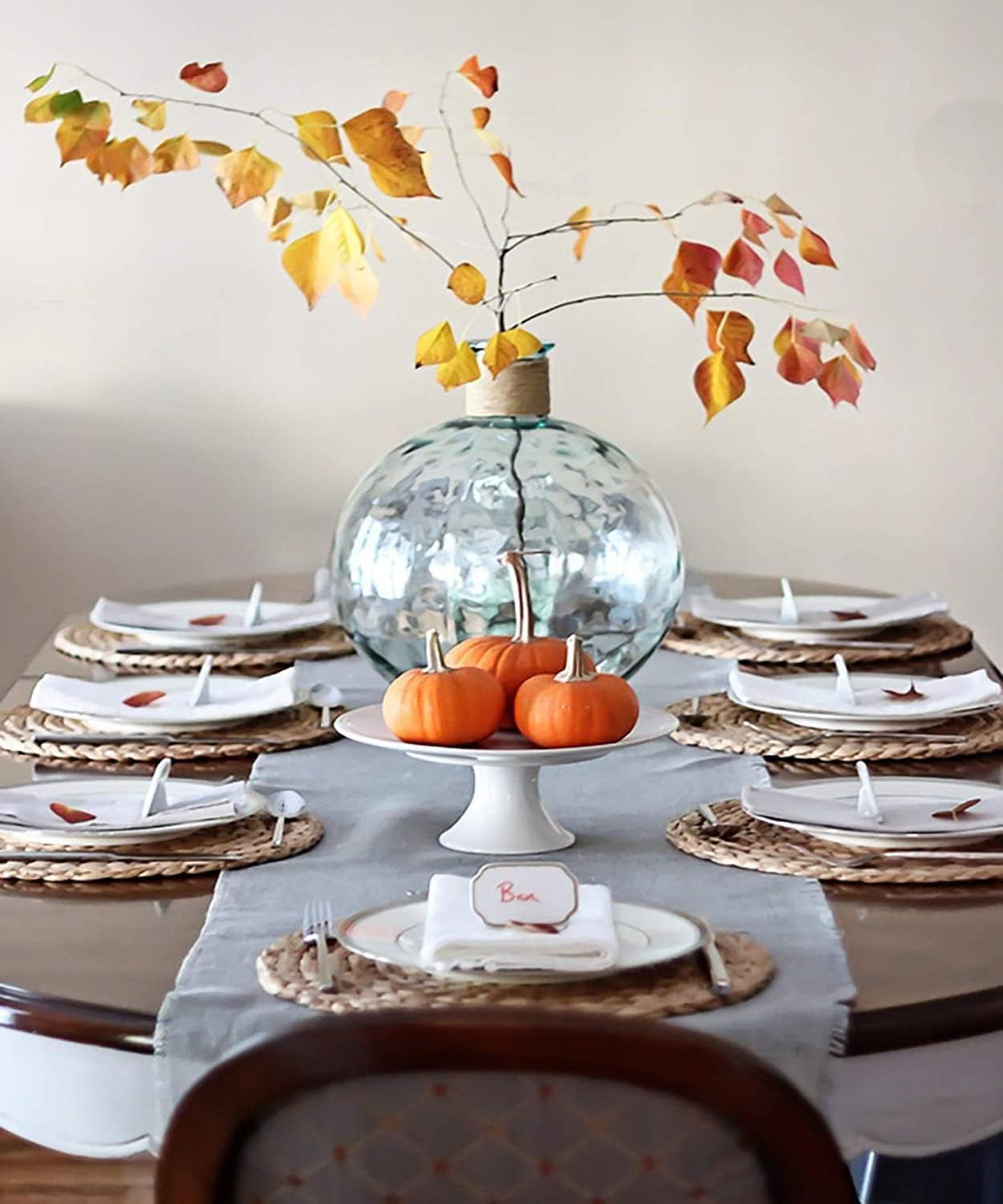 4 Pack round Woven Placemats, 11.8 Inches Plate Chargers Natural Wicker Placemats Water Hyacinth Straw Braided Tablemats Rattan Tablemats Rustic Weave Placemats for Dining Table