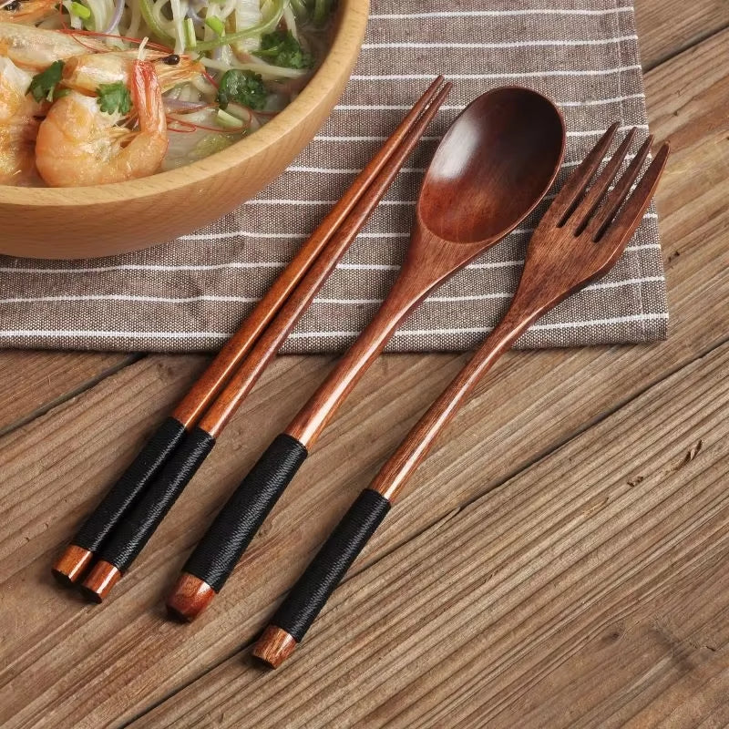 Spoon Fork Chopsticks Portable Cutlery Wooden Cutlery Set Travel Eco-Friendly Cutlery Set Gifts Utensils for Kitchen Sets Dining