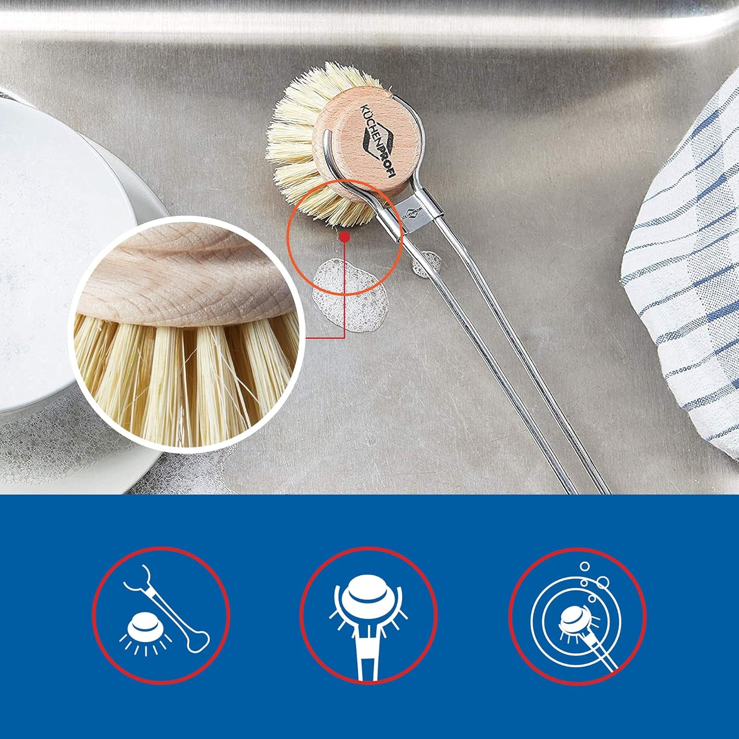 2-Pack Replacement Brush Refill for Classic Dish Washing Brush